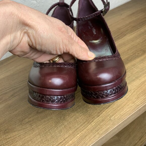 Stephane Kelian Red Platform Pumps Heels Ankle Straps - Picture 6 of 10